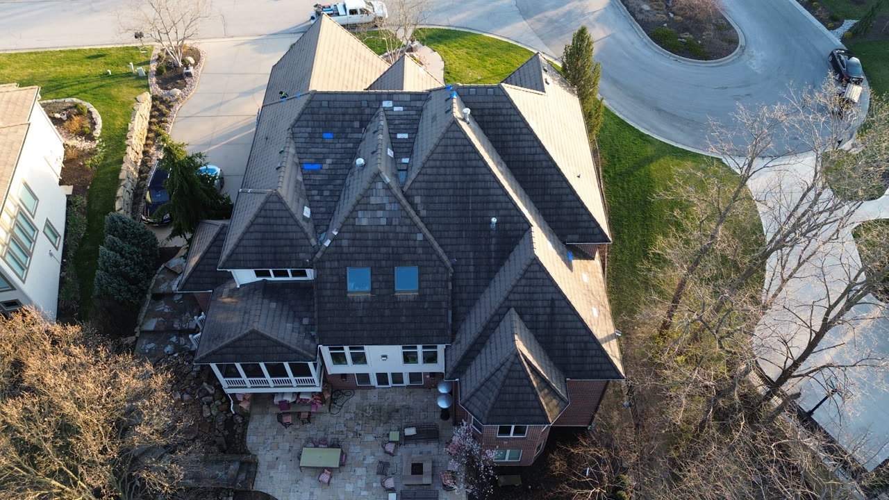 Luxury Home Reroof in Kansas City Metro by 5 Star Roofing and Construction
